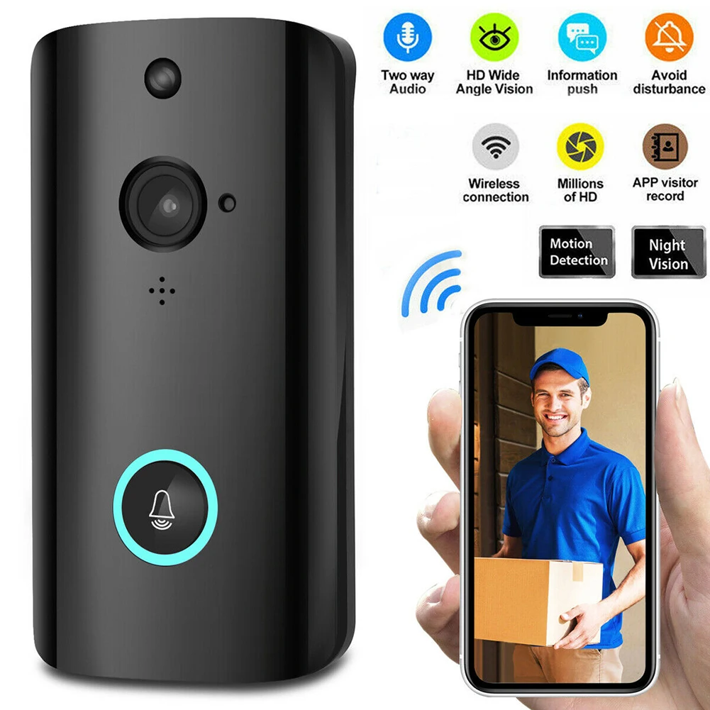 

M9 Smart WiFi Video Doorbell Waterproof IP DoorBell Wireless Visual Intercom Chime Infrared Night APP Control Security Camera