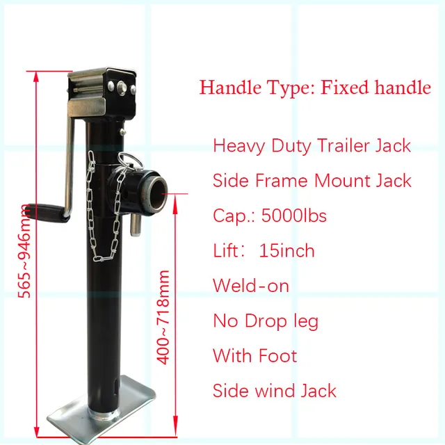 Trailer Jack Side Wind 5000 lbs Pipe Mount Swivel Legs Stabilizer Jacks