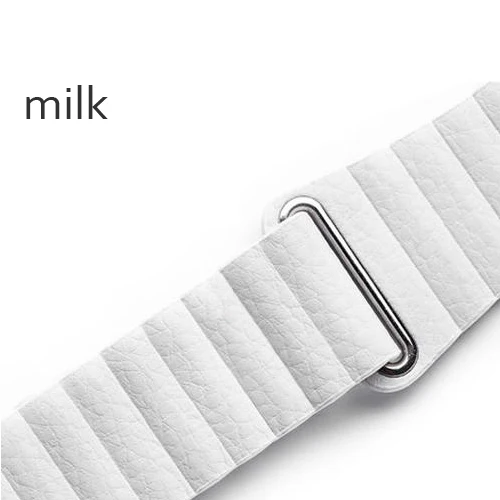 milk white Современный ремешок с пряжкой для apple watch 44 мм 40 мм iwatch 42 мм 38 мм браслет из натуральной кожи ремень для apple watch 5 4 3 2 1 - Цвет ремешка: milk white