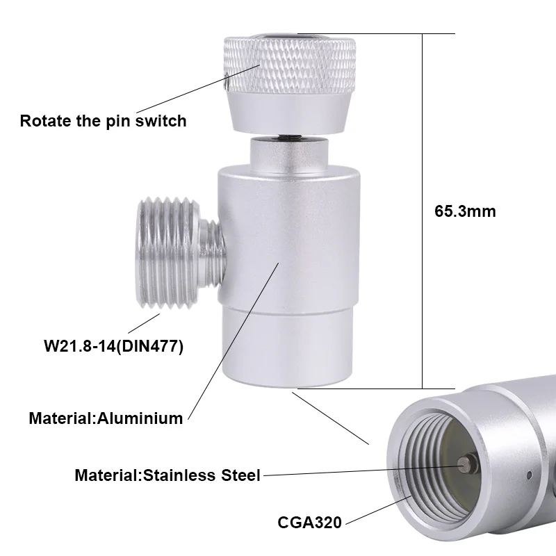 Расширенный адаптер от CGA320 или M10* 1 цилиндров к W21.8-14 - Цвет: Silver CGA320 to W21