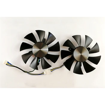 

12V Four-Wire Temperature Control Fan Graphics Card Dual Fan with Metal Tag for GTX960 GTX1060 GTX1070 Accessories