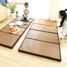 Cordial Shining Folding Mat Thick  Japanese Tatami Rattan Mat Sleeping Pad Summer Student Child Kindergarten Nap Floor Bedroom