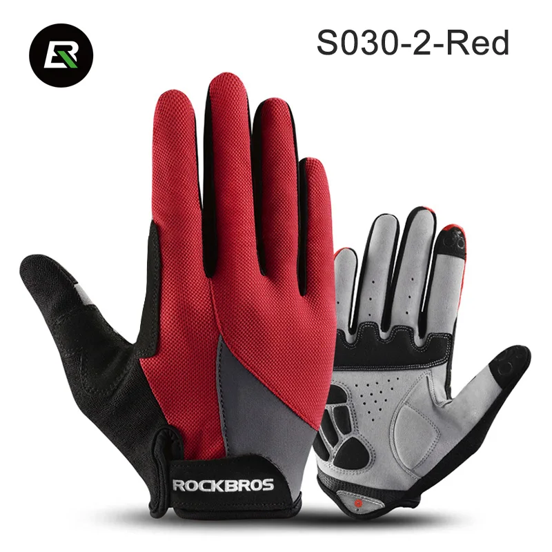 5 стилей ROCKBROS перчатки для велоспорта ветрозащитные перчатки для сенсорного экрана противоскользящие MTB дорожный велосипед мото Универсальные перчатки для верховой езды для мужчин и женщин - Цвет: S030-2-Red