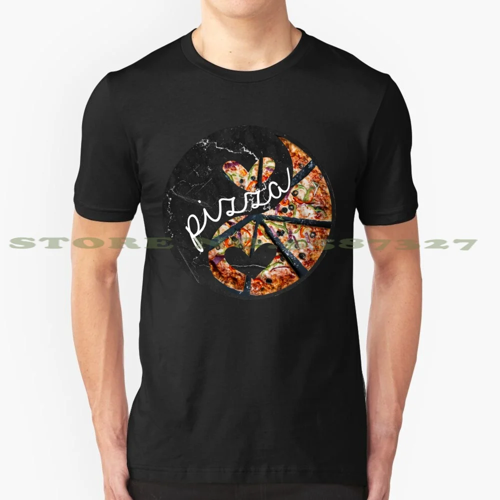 Pizza Yin Yang / I Heart летняя забавная футболка для мужчин женщин пиццы Love Tumblr крутая