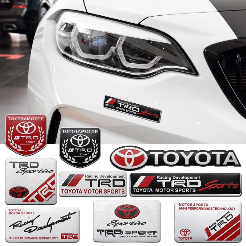 3D Алюминиевые автомобильные наклейки для Toyota Camry Corolla Auris Ralink Avensis T25 Yaris Rav4 Prado CHR TRD