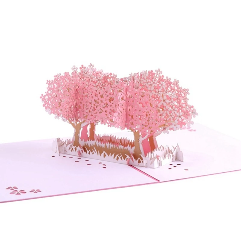  Cherry Blossom Greeting Card Handmade Birthday Wedding Invitation 3D Pop Up Card E65B - 4.00027E+12