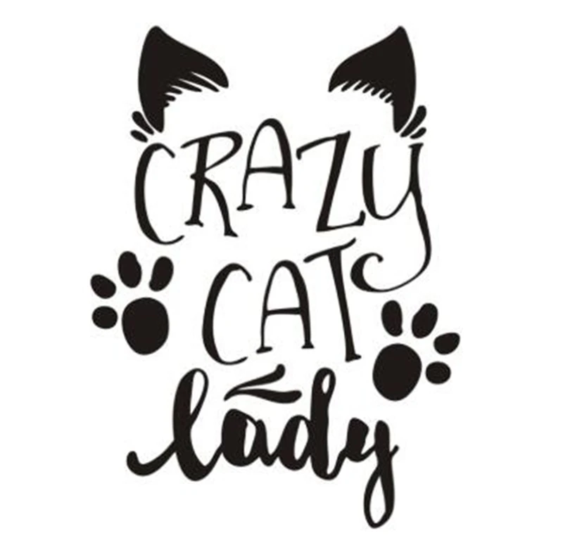 

Cute Crazy Cat Lady Car Stickers Decals Styling Cover Scratches for Bumper Rear Windshield Window Vinyl Car Accessories 15*15cm