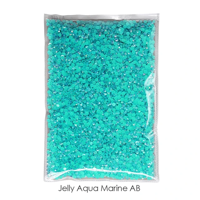 Wholesale Jelly AB Resin Non Hot Fix Rhinestones Cтразы Flatback Plastic Crystals Strass Glitters Stone Bulk Big Package for DIY Jelly Aqua Marine AB