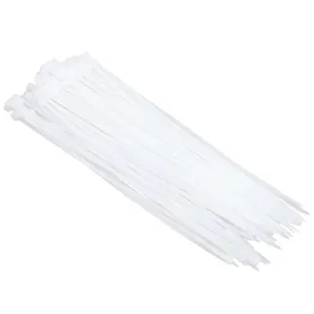 

HTHL-100pcs Zip Wrap TIES Cable Ties Wire Straps PLASTIC Hook Self-Locking Nylon Main Color: White Size: 4X200mm