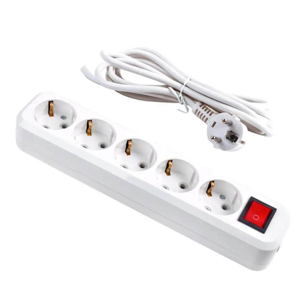 

European Multi-hole Socket Five-position Switch Power Distribution Line 16A 250V Socket Power Distribution Line Sale