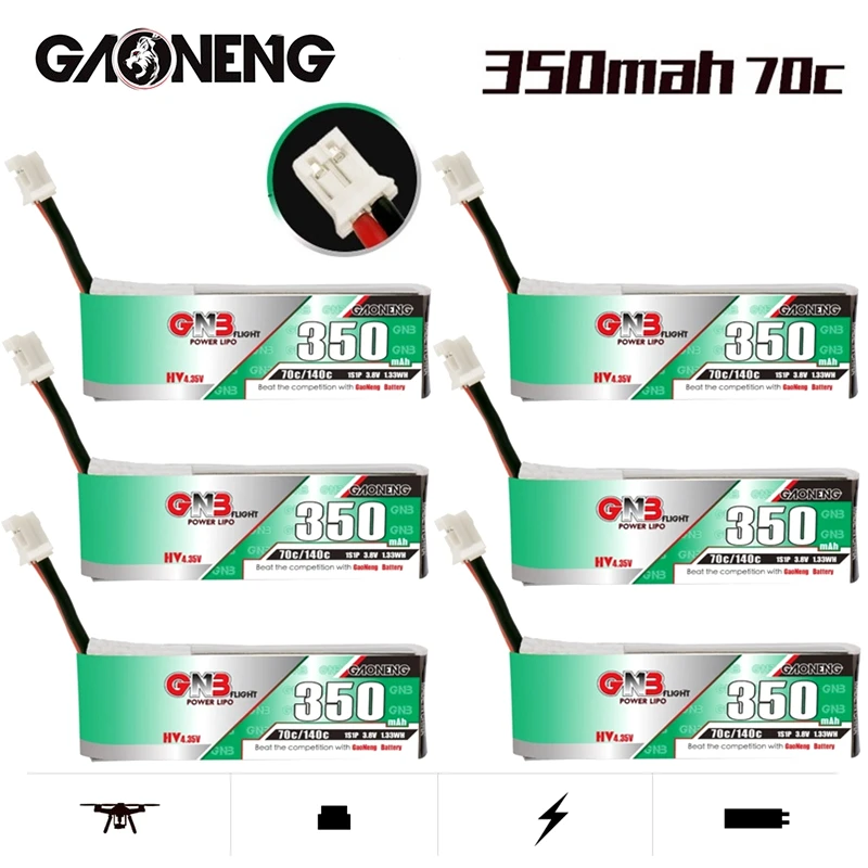 1-10 шт. GNB 1S 350 мАч 3,8 в 70C/140C 4,35 в HV Lipo батарея PH2.0 разъем для BetaFPV 65S UK65 Blade Inductrix UR65 Tiny Whoop Drone