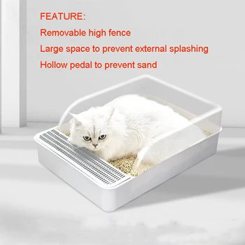 

Cat Toilet Potty Pan With Shovel Cat Litter Box Large Space Pet Cat Splash Resistance Semi-Enclosed Deodorant Pet Cats Puppy