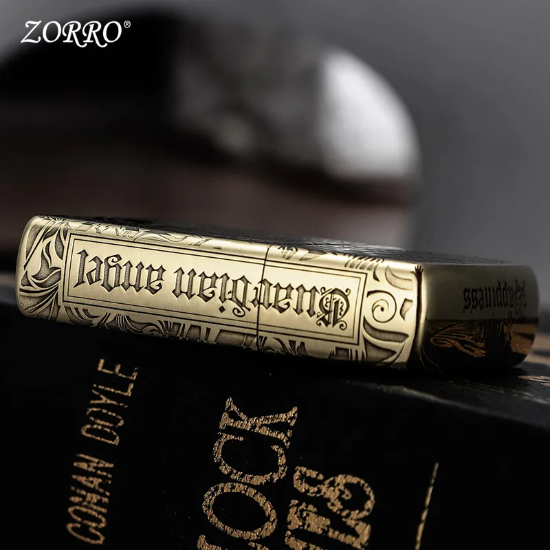 Kerosene lighter lighter copper pure creative guardian angel retro wheel personality lighter male give boyfriend