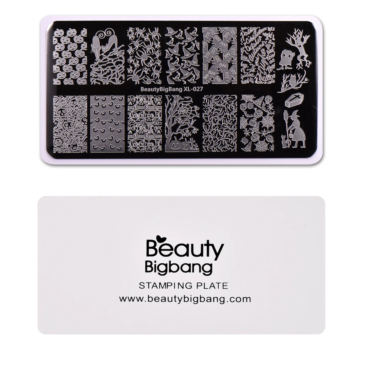 BeautyBigBang штамповочные пластины для ногтей Хэллоуин паук череп Тыква Ведьма изображение дизайн ногтей Шаблон трафарет для ногтей BBB XL-027