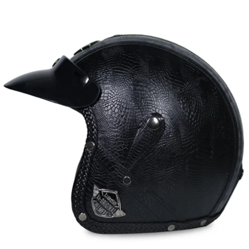 Capacete, Мото шлем VOSS 058 moto rcycle шлем половина шлем Электрический мото rcycle открытый лицевой кожаный шлем мото крест - Цвет: Design 6