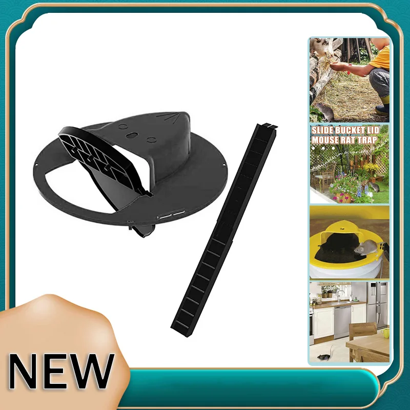 Bucket Lid Door Style Mousetrap Lethal Trap for Outdoor Indoor Multi Catch Reusable Smart Mouse