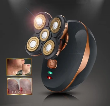

Men's Rechargeable Bald Head Shaver 5 Floating Heads Beard Hair Trimmer Wet&dry Use Razor Clipper Electric Facial Brush 2021 New