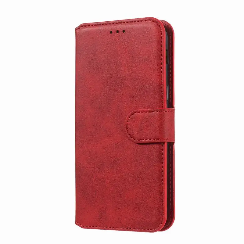Чехол-книжка с бумажником для Coque huawei Y6, чехол s для Y6() huawei Y 6, чехлы для телефонов huawei Y6, Ретро кожа - Цвет: Red case