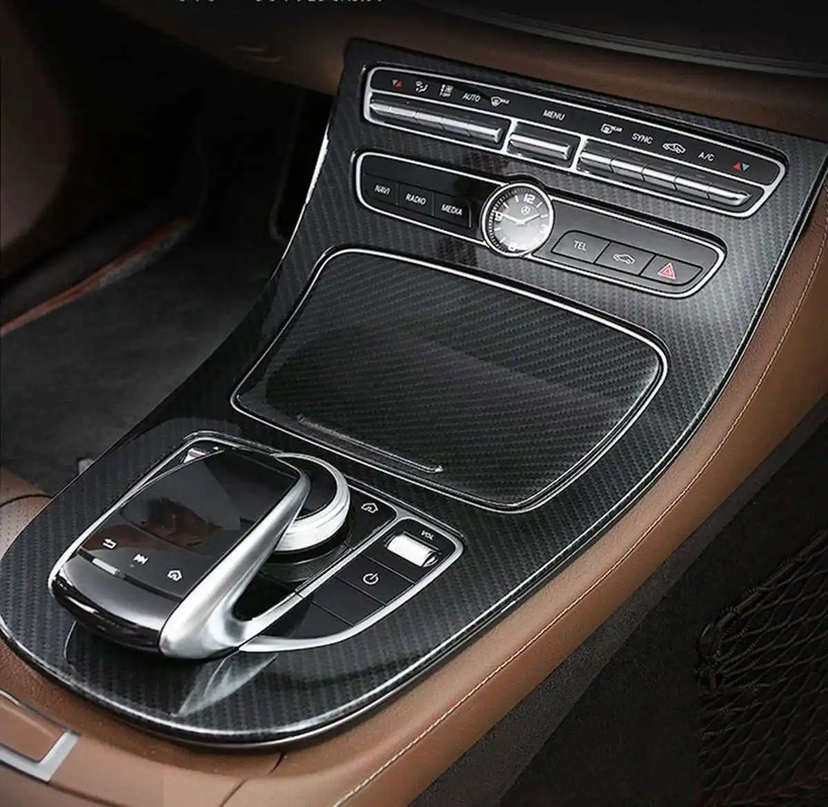 1 пара из углеродного волокна стильная консоль панель передач рамка консоль панельная Накладка для коробки передач Накладка для Mercedes Benz E-Class W213