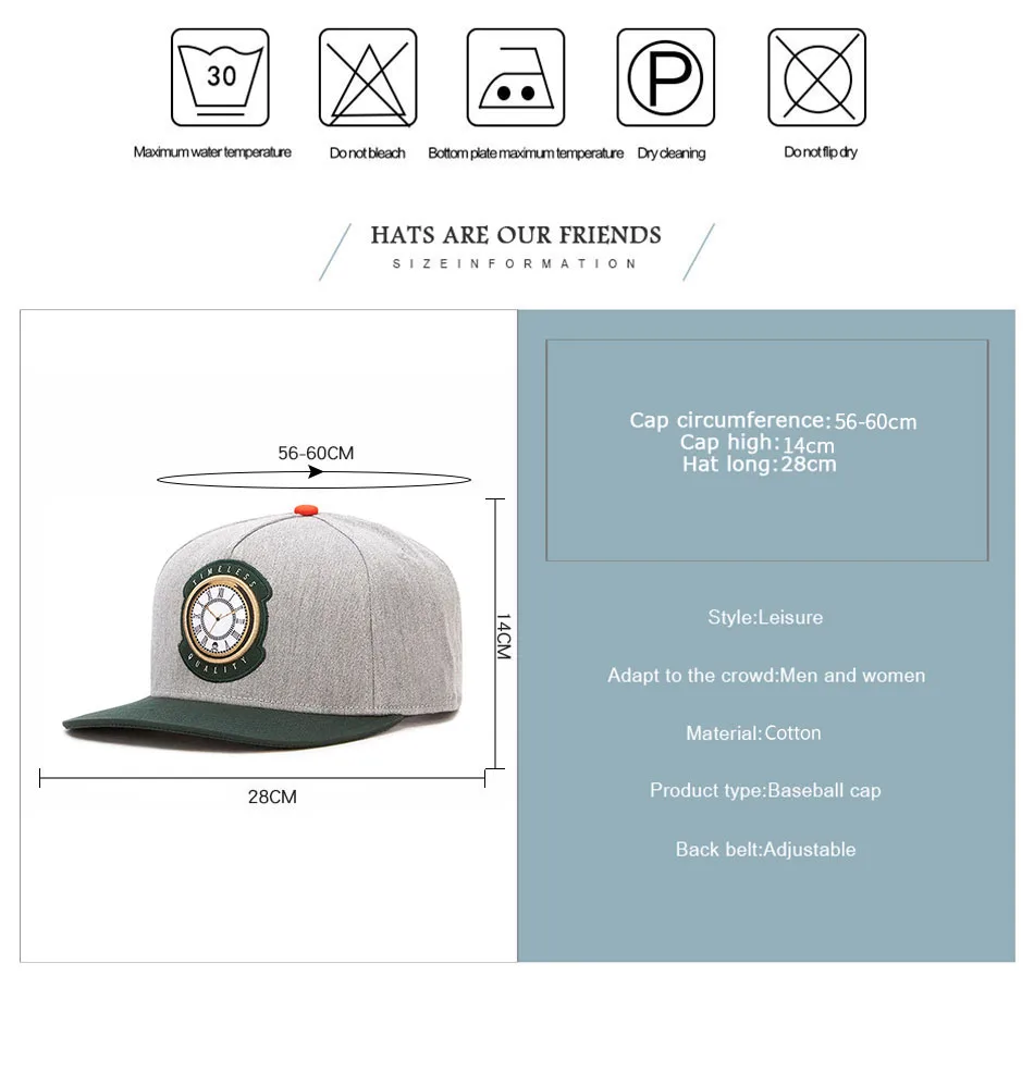 Бренд PANGKB TIMELESS Кепка часы серый Хип-хоп snapback шляпа осень для мужчин и женщин для взрослых на открытом воздухе повседневная Солнцезащитная бейсбольная кепка Bone