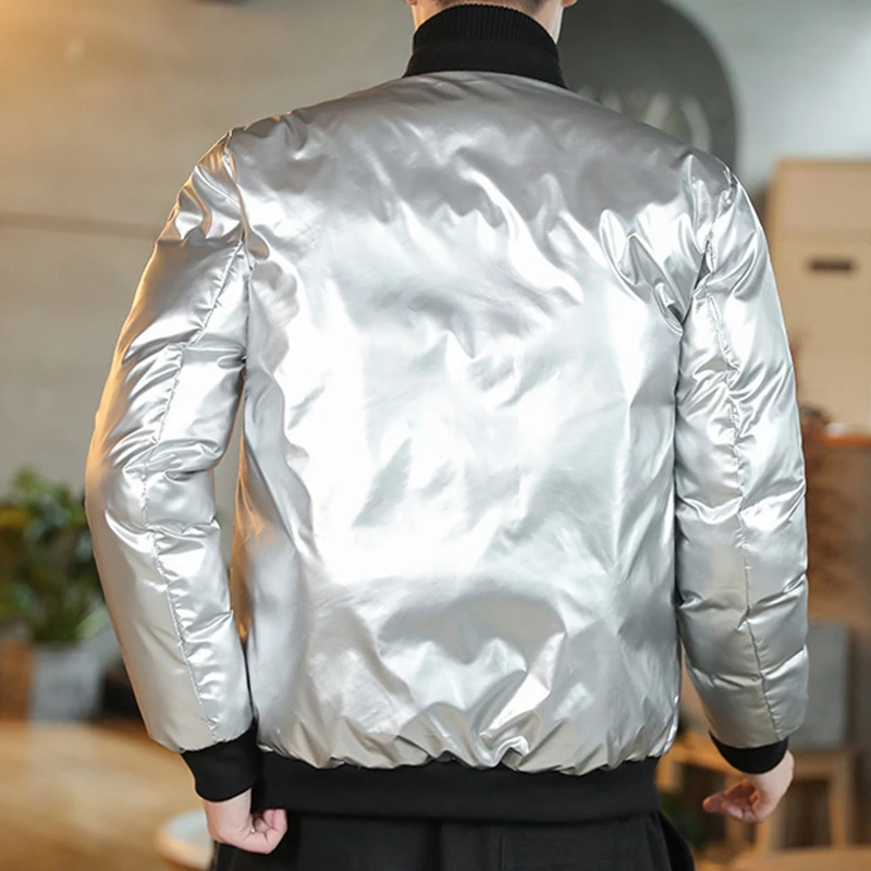 Winter Japanese Style Fashion Down Jacket Coat Tang Suit Disc Buckle Large Size National Tide Bright Face Men's Casual Male