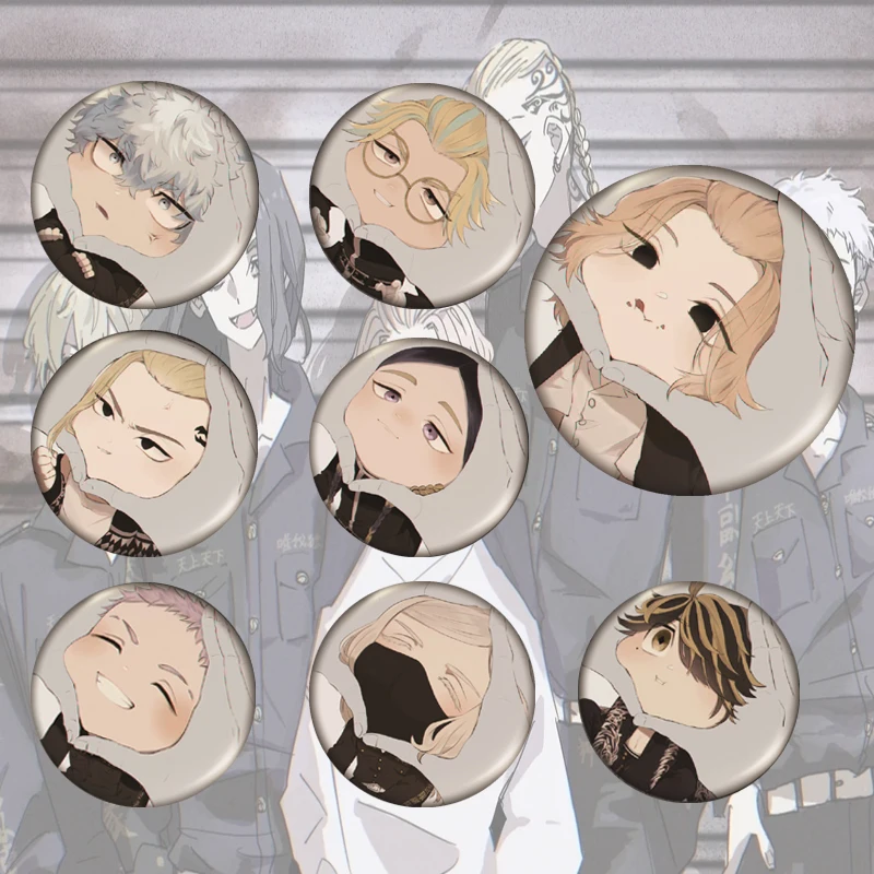 Japanese Style Anime Movie Tokyo Revengers Badge Brooch Pin Cosplay Anime Buttons Collection Holiday Badges Button Brooch Gifts