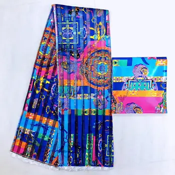 

Hot Sale Silk organza African Ankara Fabric 4+2 Yards/Piece Newest design silk Fabric Wax African Fabric For Women Party dress