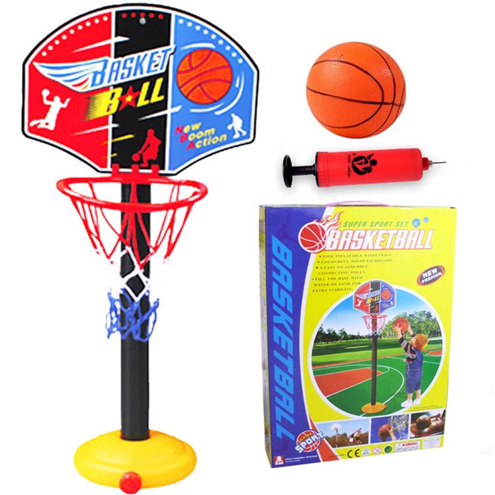Portable Kids Basketball Stand Toy Adjustable Height Ball Games ToyBasketball Backboard Stand Hoop Inflatable Ball Set