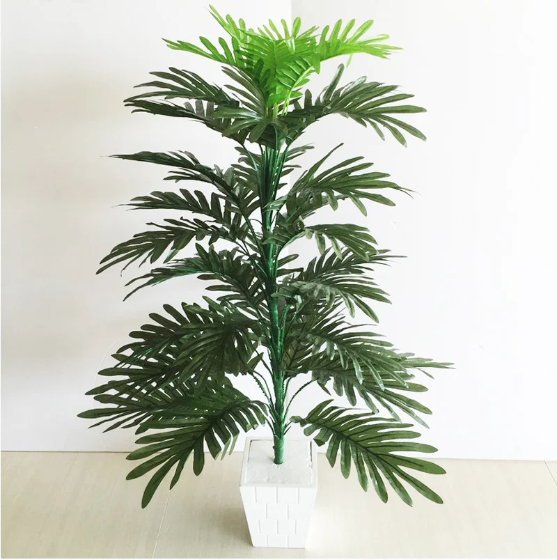 

90cm 39 Heads Tropical Tree Large Artificial Plants Fake Palm Tree Big Monstera Silk Palm Leaf False Coconut Tree For Home Decor