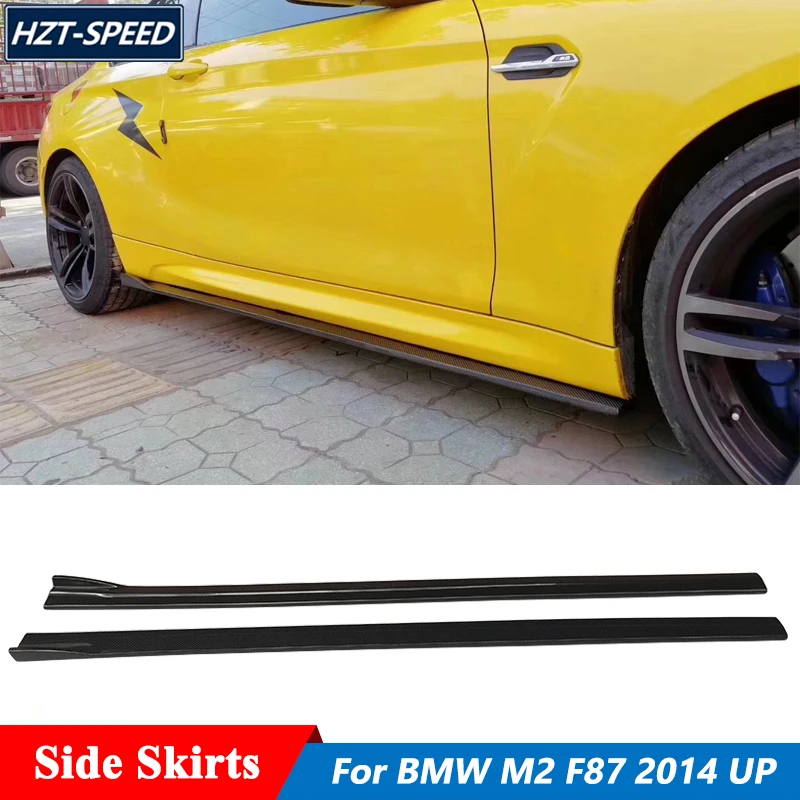 

3D Style Carbon Fiber Material Side Skirts Extensions Lip For BMW F87 M2 M2C Car Tuning 2014 Up