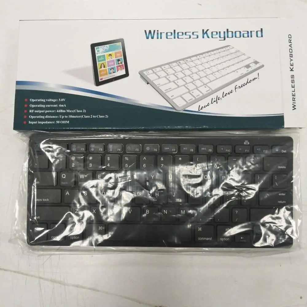 Bluetooth Беспроводной клавиатура для Apple iPad 2/3/4 для Mac компьютер PC для Macbook клавир - Цвет: Черный