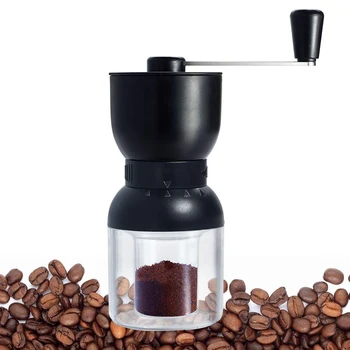 

Ceramic Burr Hand Crank Manual Coffee Grinder Bean Portable Mill Material: Stainless Steel 201, ABS Acrylic