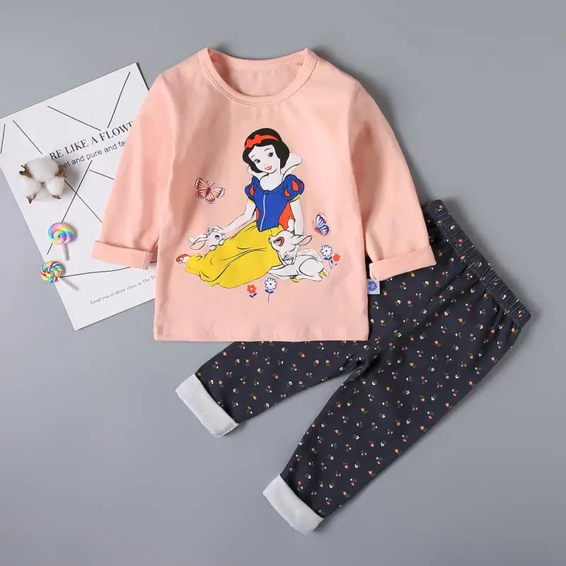 Pyjama Enfant Fashion Pajamas Set Cartoon Baby Girl Clothes Autumn Boys Spiderman Dinosaur Snow white pyjama meisje sleepwear