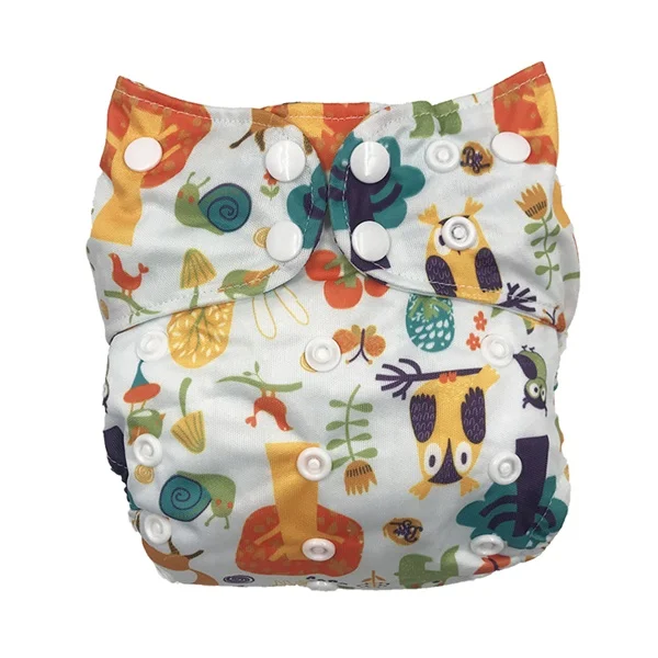 D02 Детские подгузники Pororo все в одном дышащие тканевые подгузники с 2 бамбуковыми Пеленка из фибры, цифровые многоразовые подгузники AIO - Цвет: D02