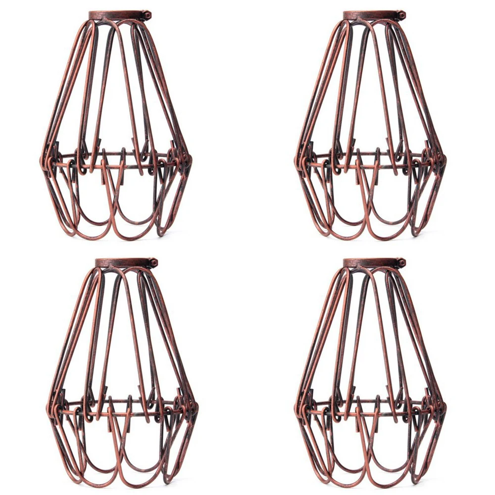 4PACK Red Copper 1/2/4 шт. промышленных винтажный абажюр кулон плафон для лампы металлическая проволочная сетка лампы защитный абажур для лампы крышки Лофт украшения дома D35 - Цвет корпуса: 4PACK Red Copper