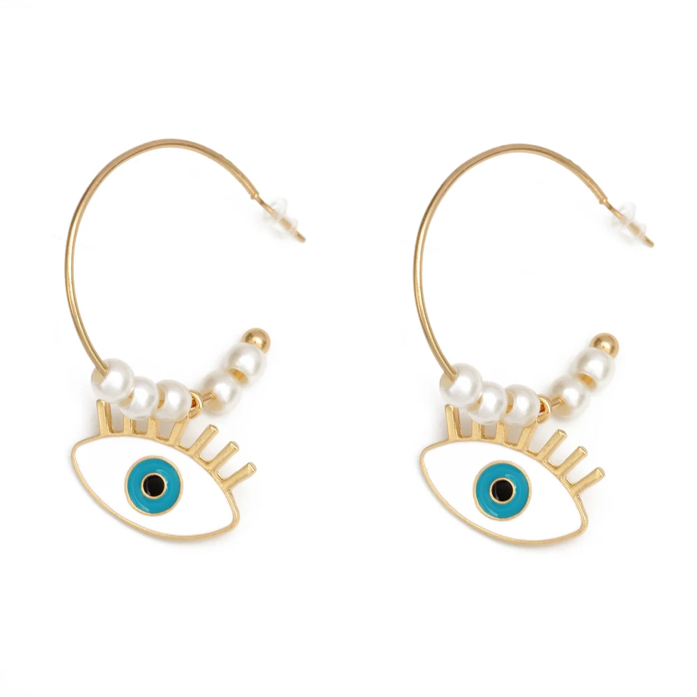 EVIL EYE, золотая запонка из сплава, серьги, полые, падение масла, турецкий синий глаз, серьги, модные украшения для женщин, девушек, EY6471 - Окраска металла: 5