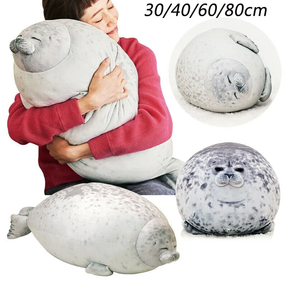 JOAN Cuscino Chubby Blob Seal,Peluche Ocean Animal,Cuscino di Sigillo,Animali Giocattolo Regalo per Bambini e Adulti 30cm/40cm/60cm 