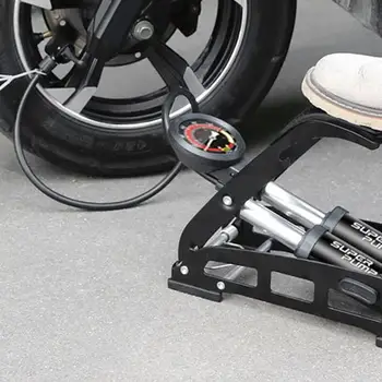 

Foot Activated Floor Pump With Gauge Bike Floor Single-tube Pump Foot Activated Bicycle Air Pump Aluminum Alloy Portable Bike