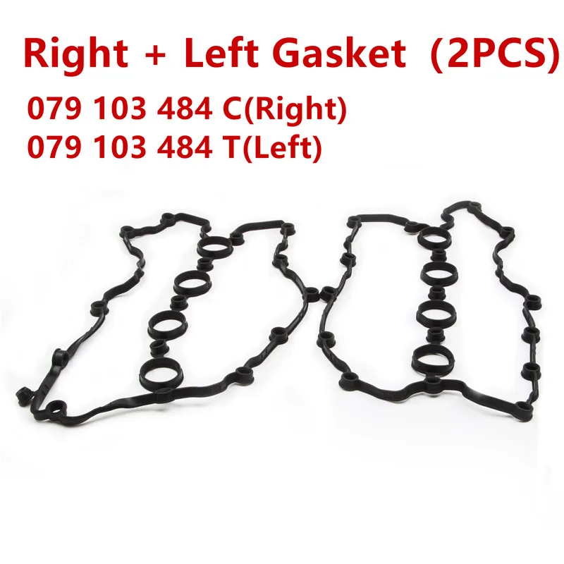 2PCS Gasket OEM 079103483T двигатель 1-4 5-8 прокладка крышки клапана цилиндра правая левая сторона для VW Audi A5 A6 S6 A8 Q7 RS4 Quattro 4.2L 079103483C - Цвет: 2PCS Gasket