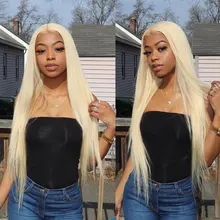 

613 Lace Front Wig 180% Density Brazilian Straight Human Hair Wigs Pre Plucked Remy Blonde 13X4 T Part Lace Wig Bleached Knots