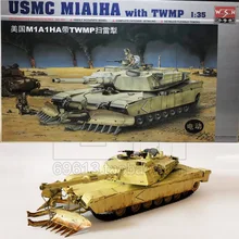 1:35 масштаб Американский M1A1HA с Twmp основной боевой танк с подметальным плугом DIY пластиковая Сборная модель игрушки