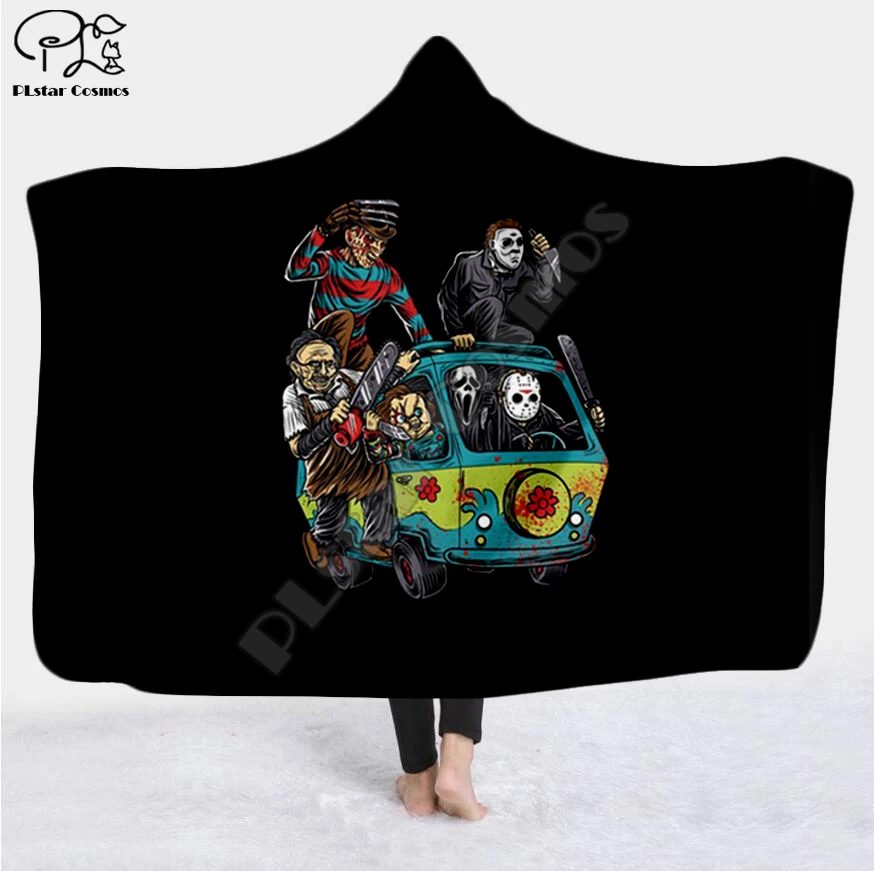 

Halloween horror movie Scream Team Zombie brid Blanket Hooded Blanket 3D full print Wearable Blanket Adults men women style-5