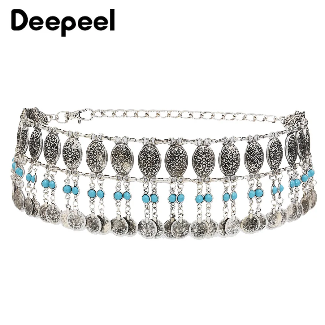 Deepeel 1 шт., 8,7 см* 69 см, богемная национальная цепочка, широкие пояса, полые винтажные декоративные цепи для танца живота CB601