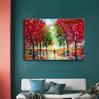 

autumn leaves picture drawing Relief painting by numbers DIY colorings pictures by numbers with framed Home