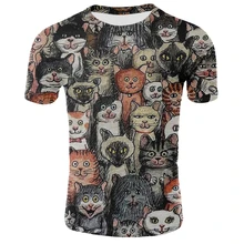 3d футболка с котом для мужчин и женщин, крутые летние футболки с коротким рукавом, повседневные топы в стиле хип-хоп, мужские уличные футболки с забавным котом
