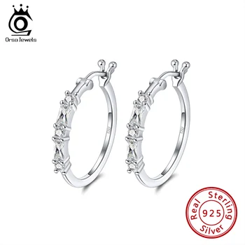 

ORSA JEWELS Women Hoop Earrings Solid 925 Sterling Silver Small 23 MM Circle Earrings Silver Trendy Daily Wedding Jewelry SE240