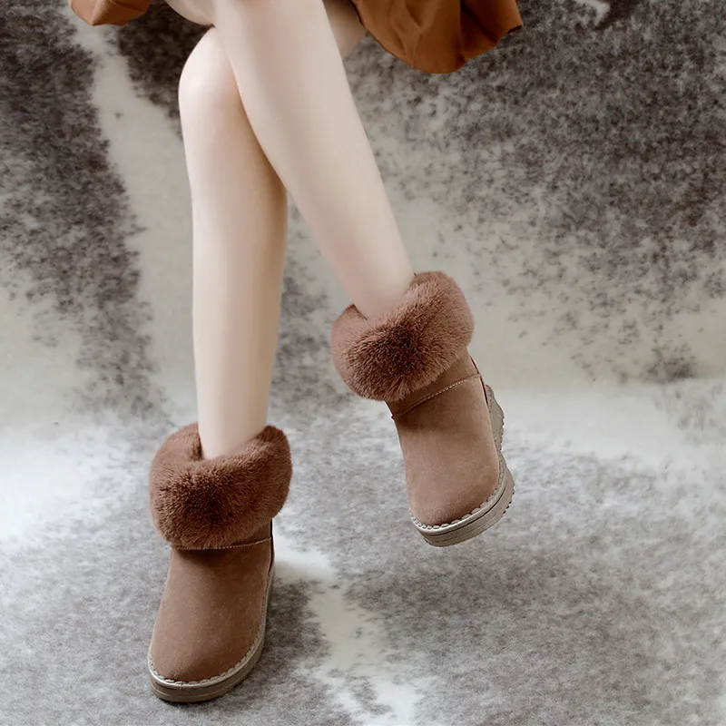 ERNESTNM Winter Boots Women 2019 Botas Mujer Warm Plush Ankle Boots for Women Slip-On Fur Booties Snow Boots Women Winter Shoes