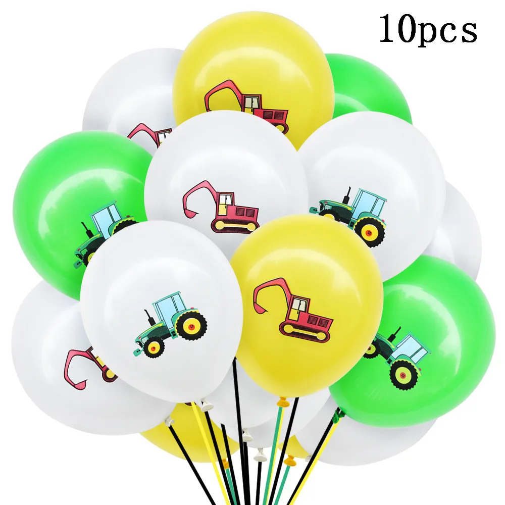 10pcs DIY мультфильм автомобиль баллоны полицейский грузовик Поезд Самолет фольги воздушный шар автомобиль Globos Дети Мальчики День Рождения украшения Детские шары - Цвет: 10pcs