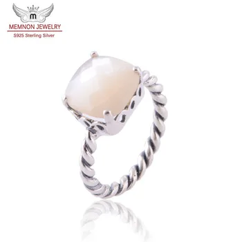

S925 fashion jewelry European Style Mother of Pearl Rings for women Made of 925 Sterling Silver anillos fine jewelry Wholesale