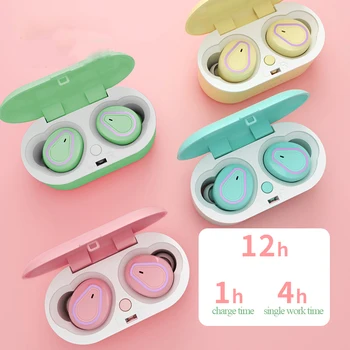 

Macaron TWS Wireless Bluetooth Earphones Hifi Stereo Music Auto Paring Portable Earphone For iphone and Android phone
